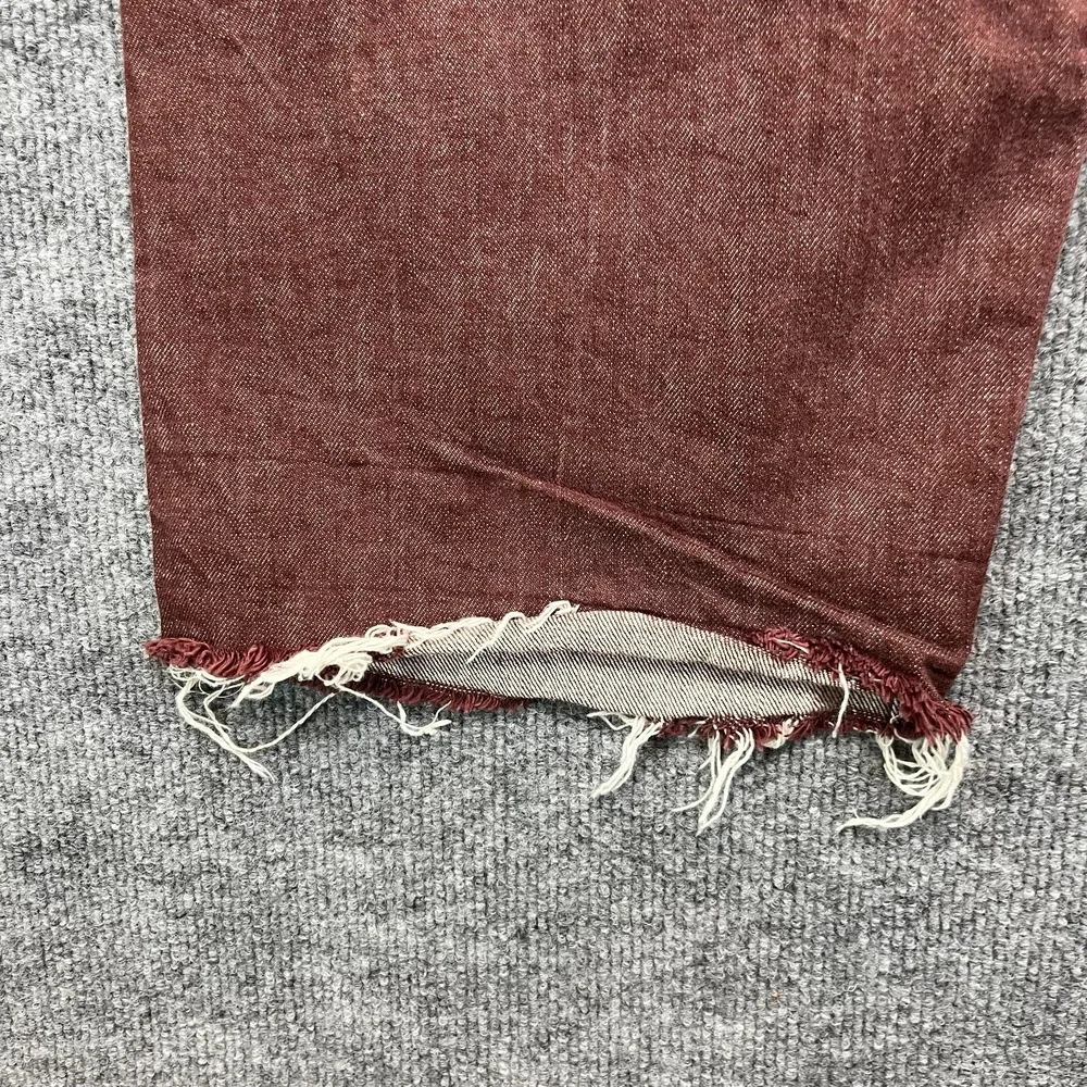 Levi's 501 XX Jeans Men's Burgundy Denim Frayed Classic Button‎ Fly - 40X27.5